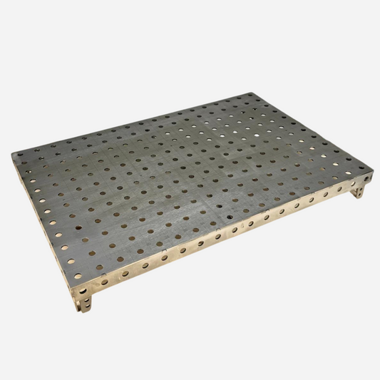 Piano del Tavolo da Saldatura Perforato 900x600 4mm con Staffe d'Angolo 