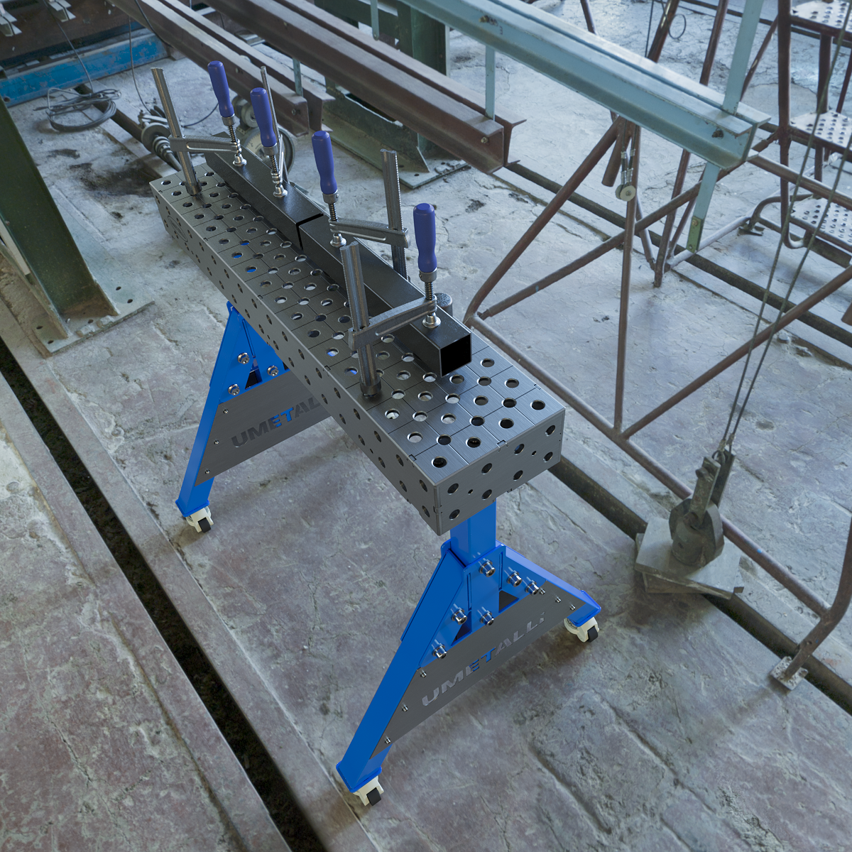 Supporto per saldatura 900x200x100 su ruote 